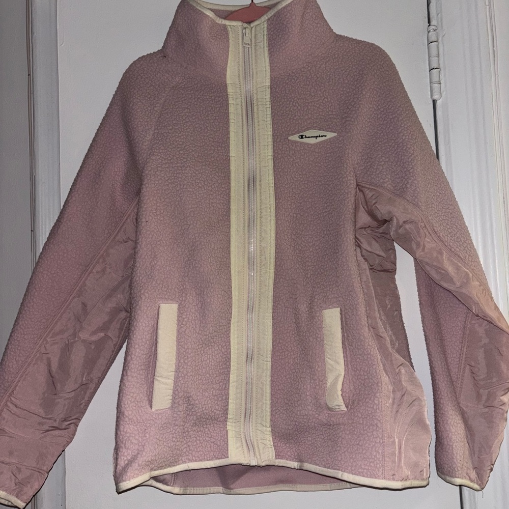Champion Pastel Pink Vintage Sherpa Fleece Jacket